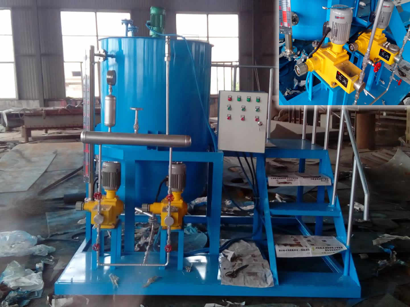 爐外成套化學(xué)加藥裝置（加氨，磷酸鹽）是以計量泵為主要投加設(shè)備